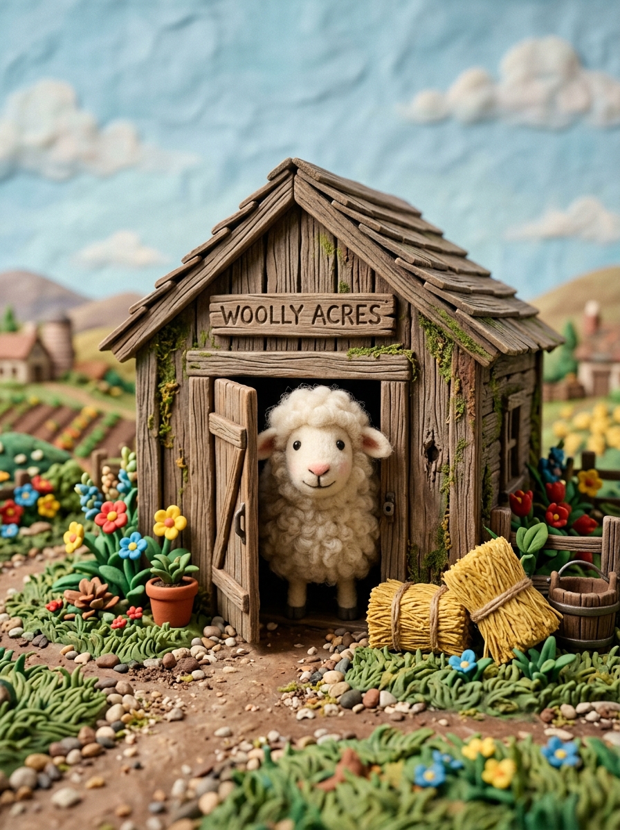 Mouton Miniature & Grange en Pâte à Modeler