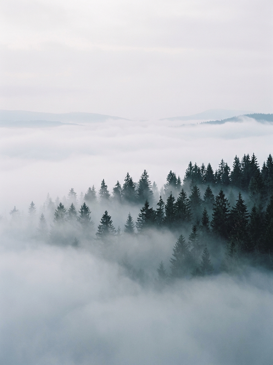 Brume Matinale & Canopée de Pins Sauvages